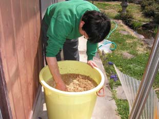 醤油の仕込み